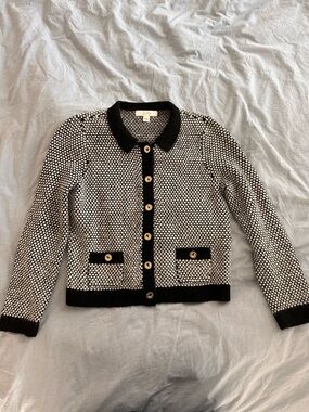Lilly Pulitzer Black and White Textured Knit Sweater and matching knit tank set